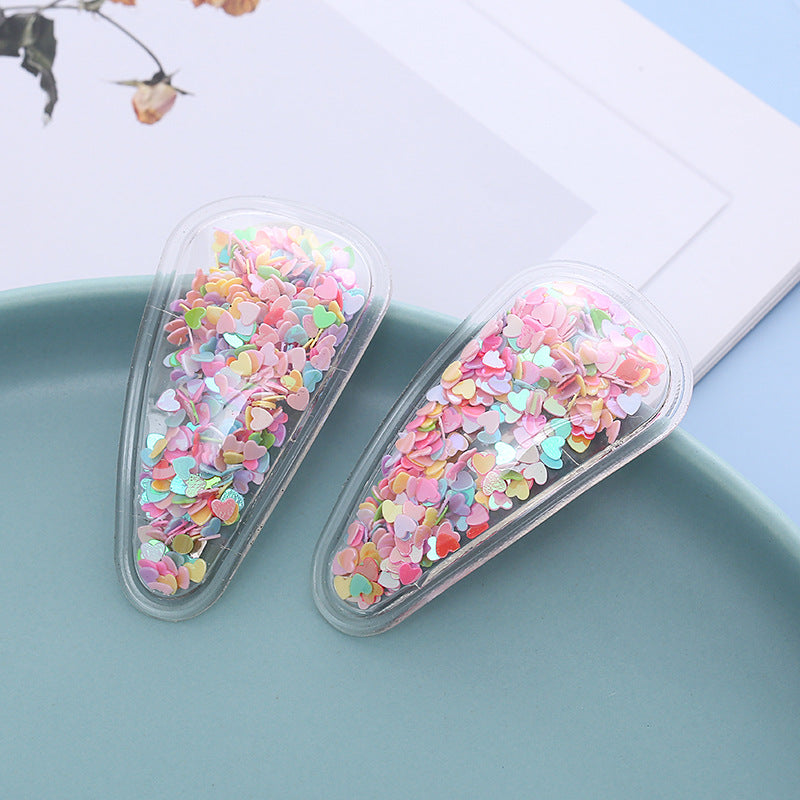 Wholesale PVC Color Quicksand Hairpin for Kids